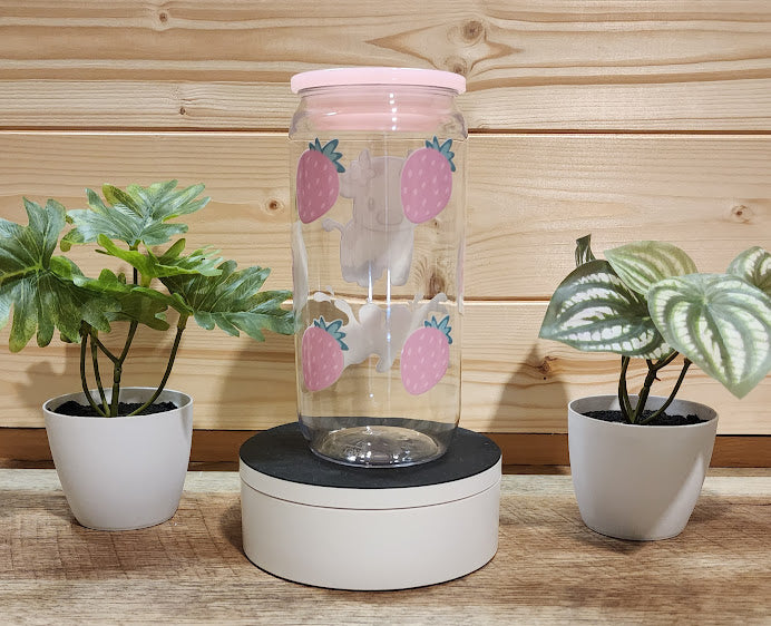 Strawberry Milk Cow Acrylic Cup