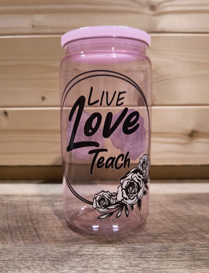 Taza de acrílico con el mensaje "Solo una chica que ama a los pollos"