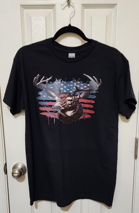 American Deer - Black T-Shirt