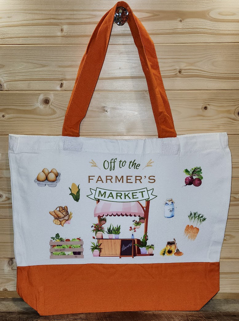 Off to the Farmer's Market Canvas Tote