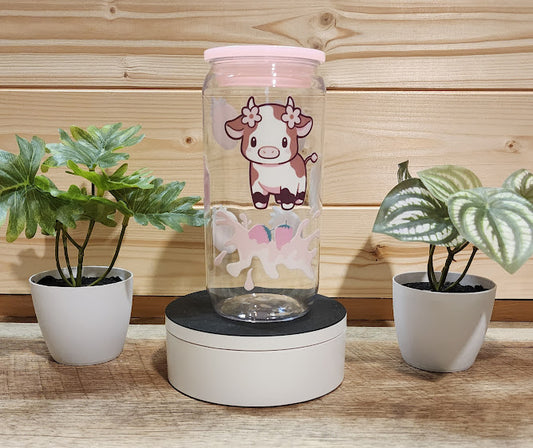 Strawberry Milk Cow Acrylic Cup