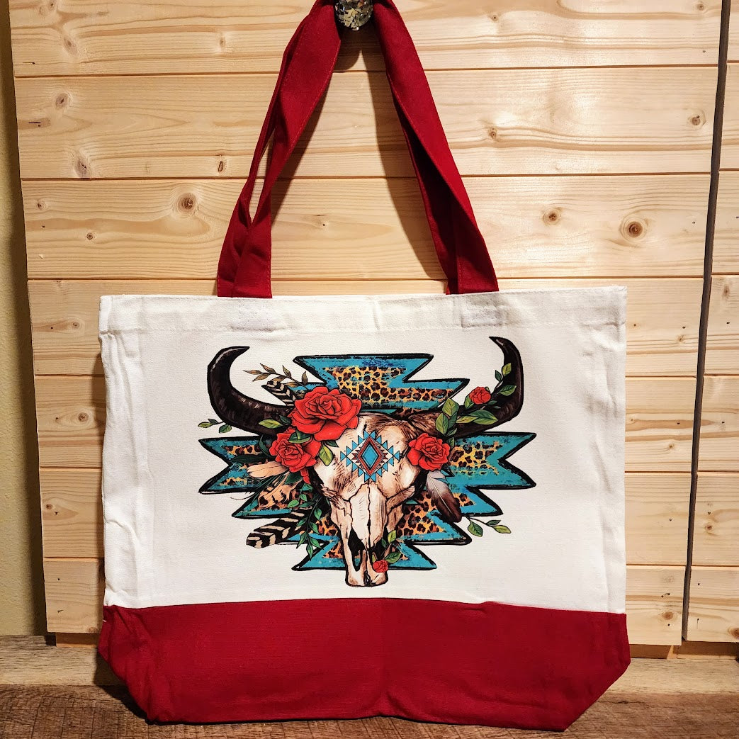 Southwest Rose Canvas Tote