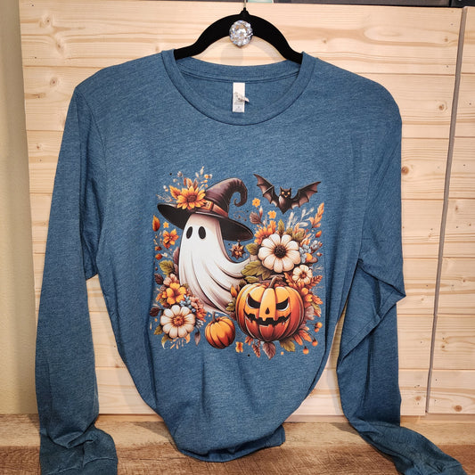 Autumn Witch Ghost Long Sleeve T-Shirt