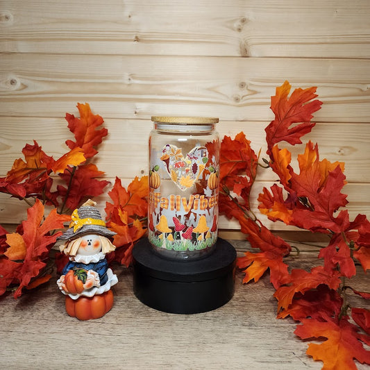 #FallVibes Glass Cup