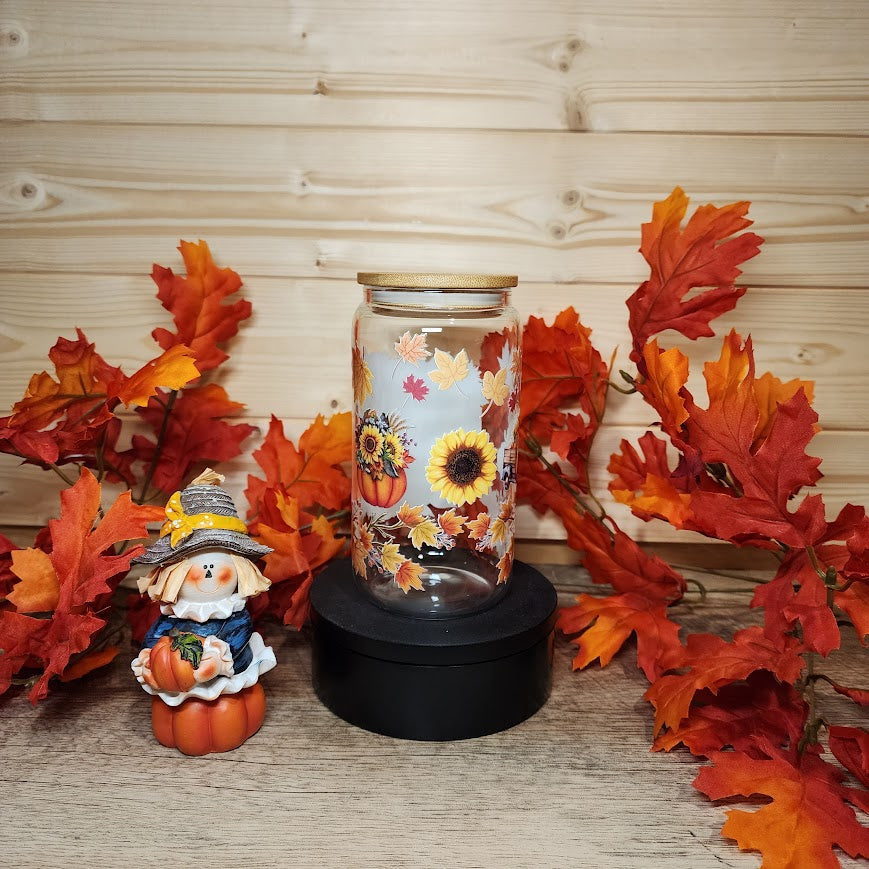 Hello Autumn Glass Cup