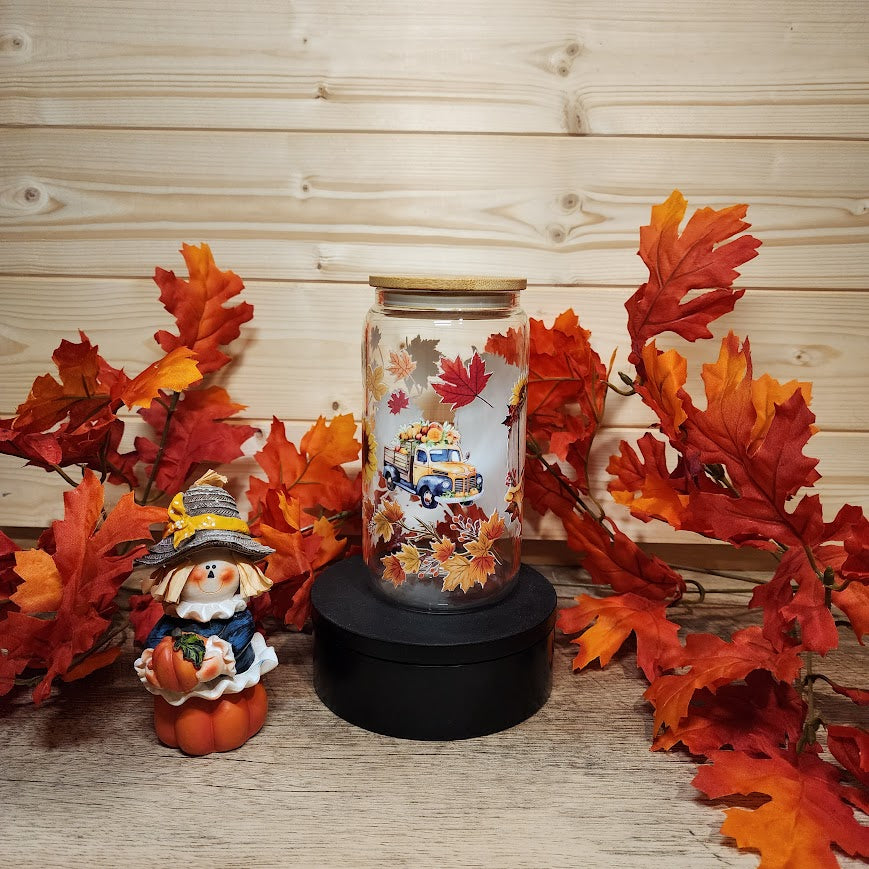 Hello Autumn Glass Cup