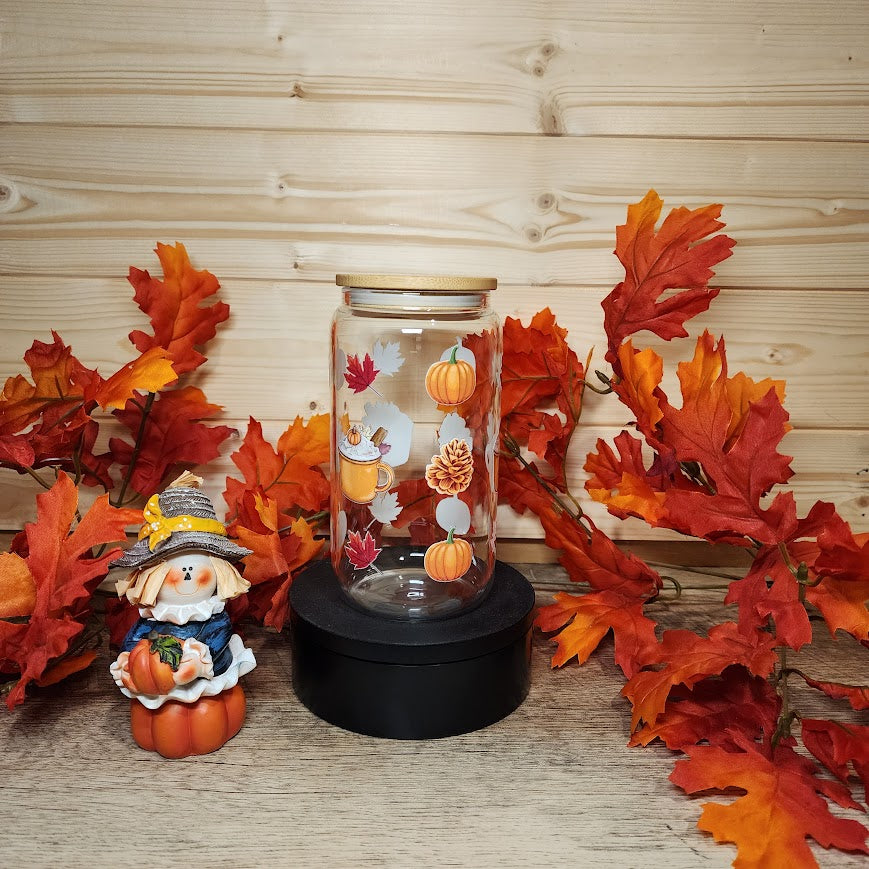 Pumpkin Spice Glass Cup