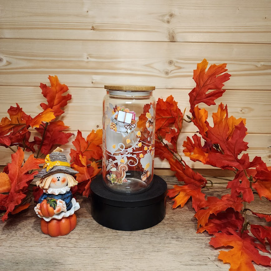 Fall is in the air Glass Cup