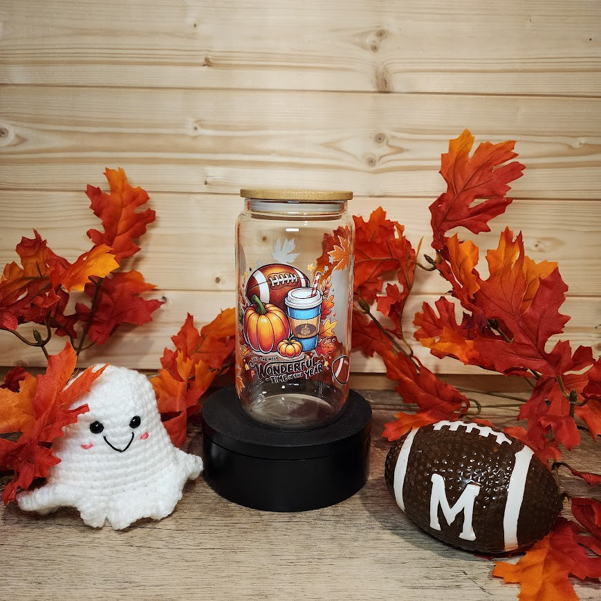 The Most Wonderful Time of the Year (Fall) Glass Cup