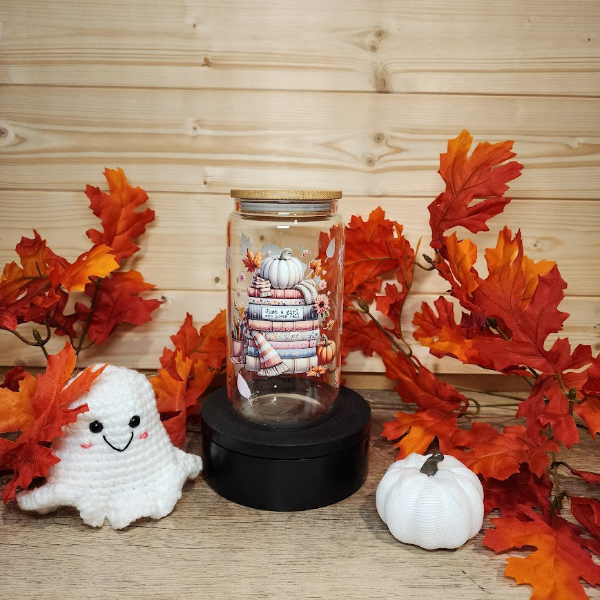 Just a Girl Who Loves Fall Glass Cup