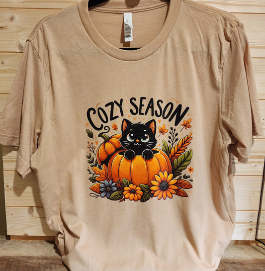 Cozy Season Black Cat T-shirt