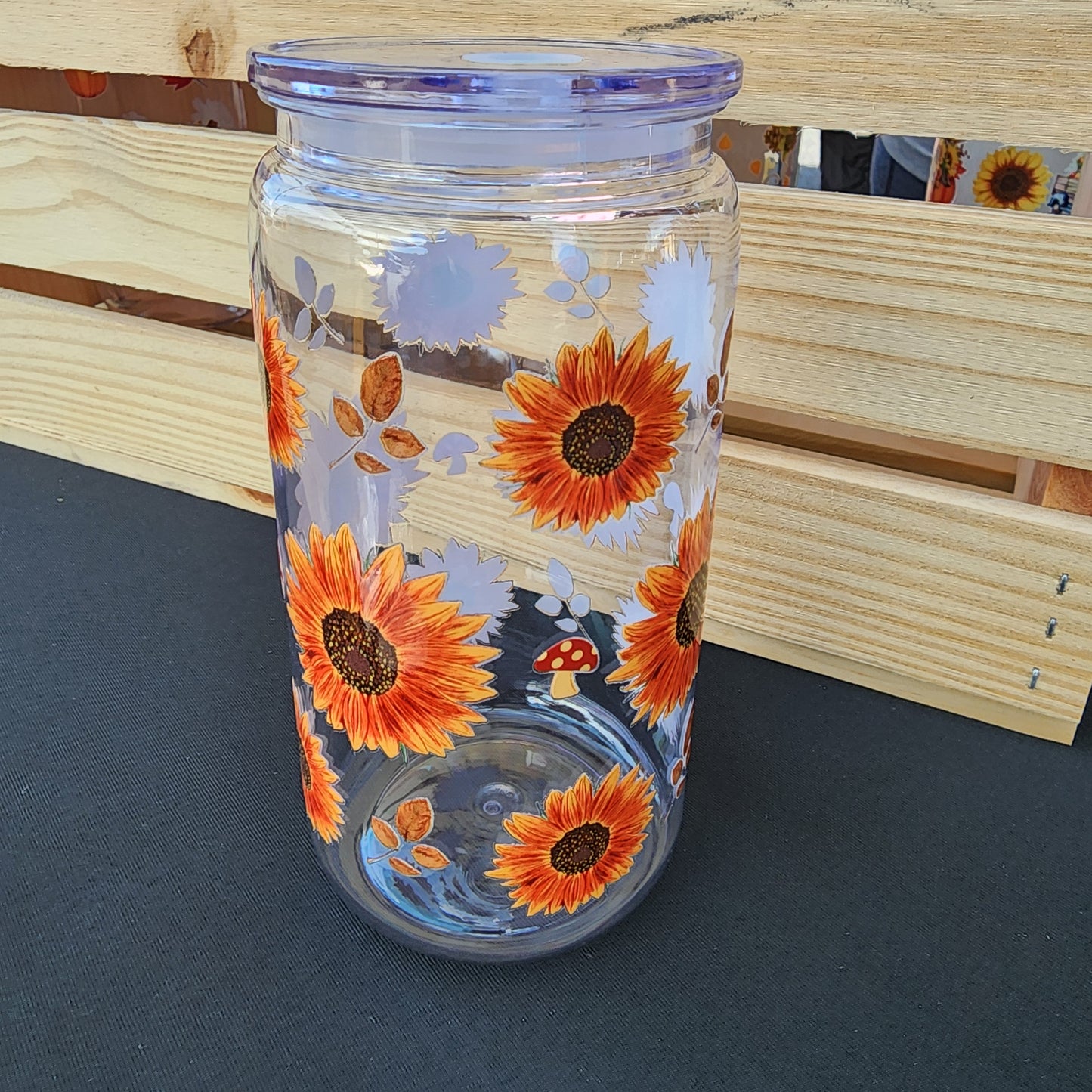 Sunflower & Mushroom Acrylic Cup