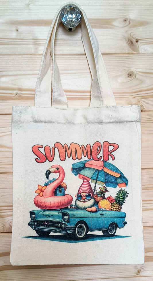 Summer Gnome Mini Canvas Tote