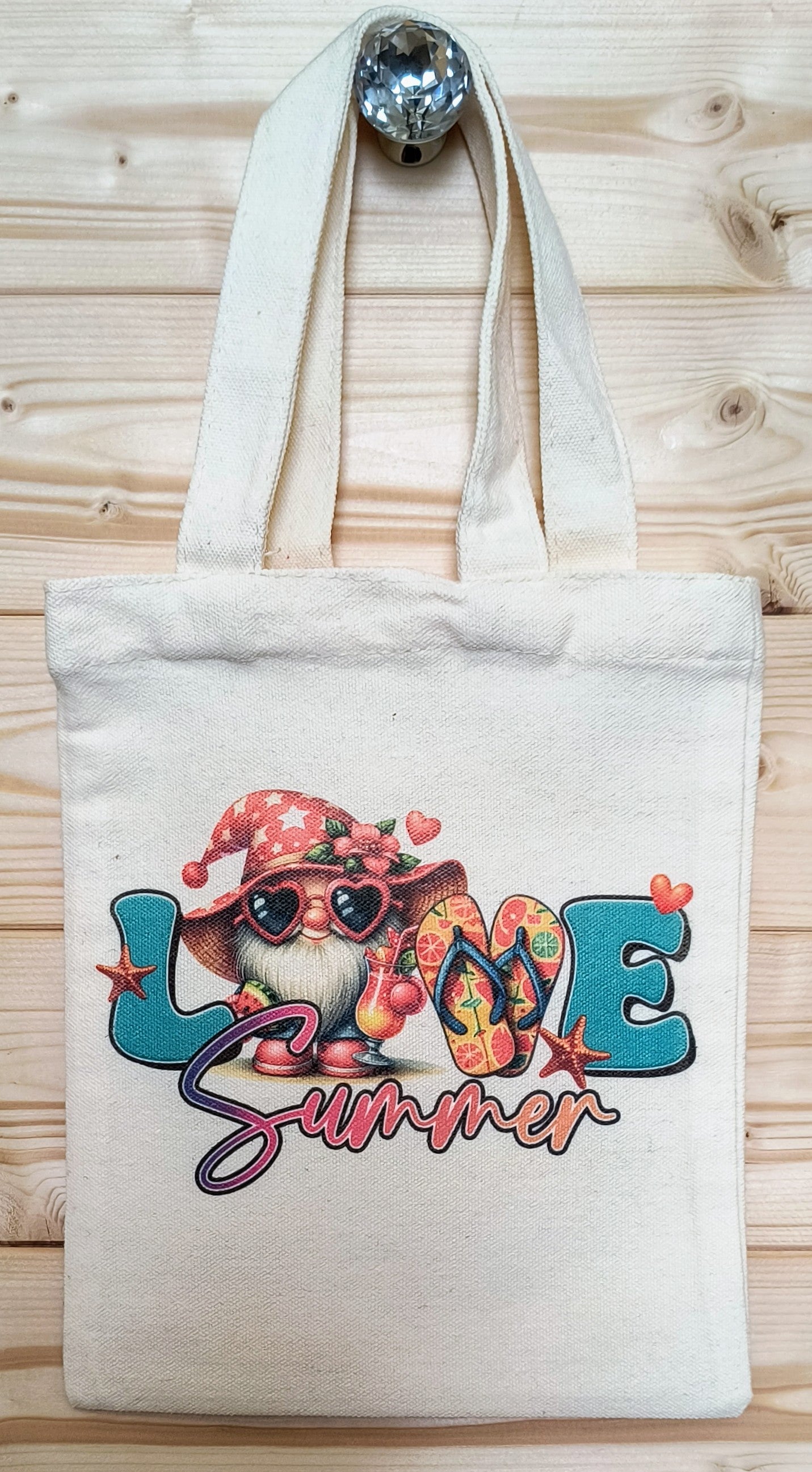 Summer Gnome Mini Canvas Tote