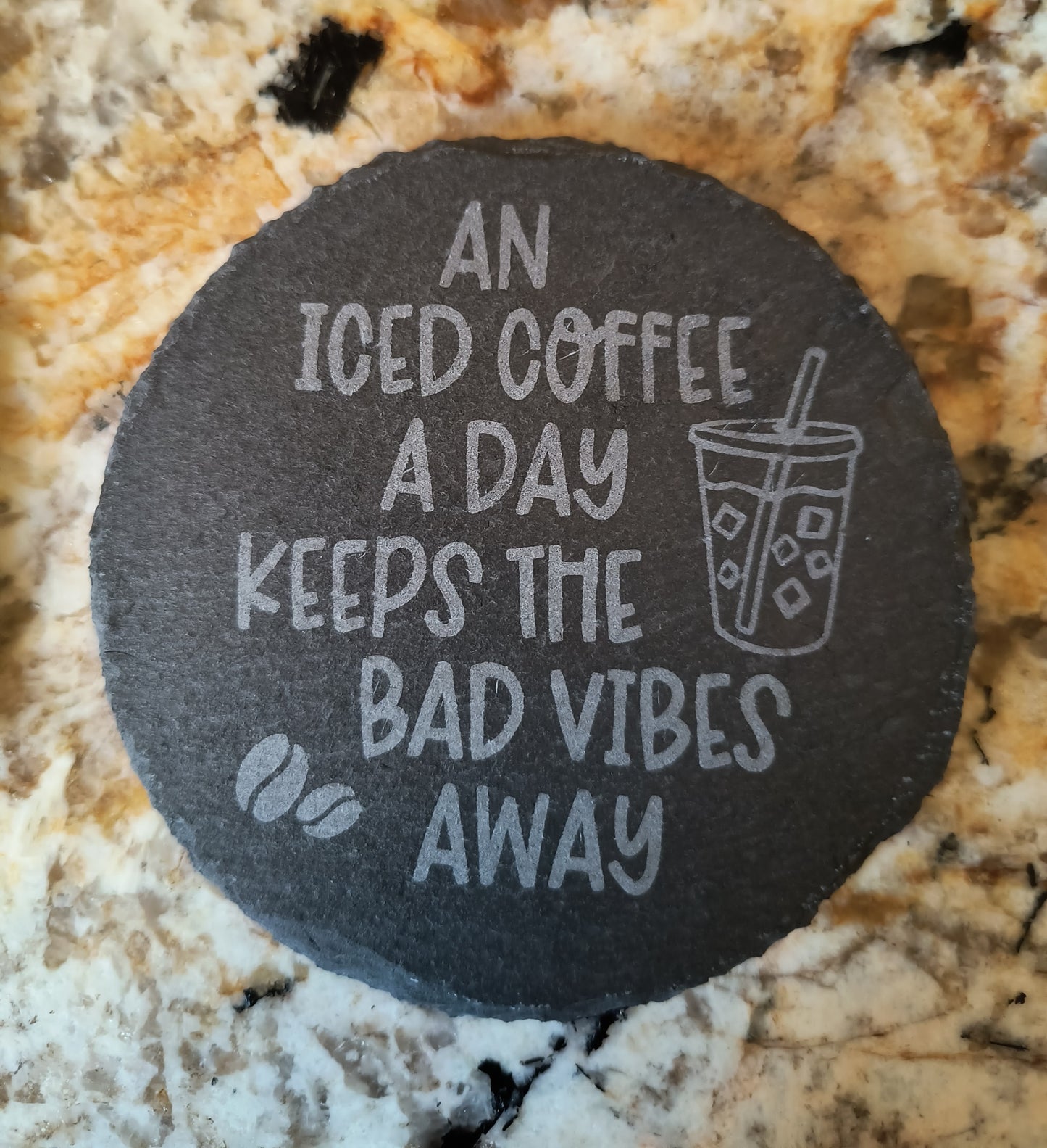 An Iced Coffee A Day slate coasters