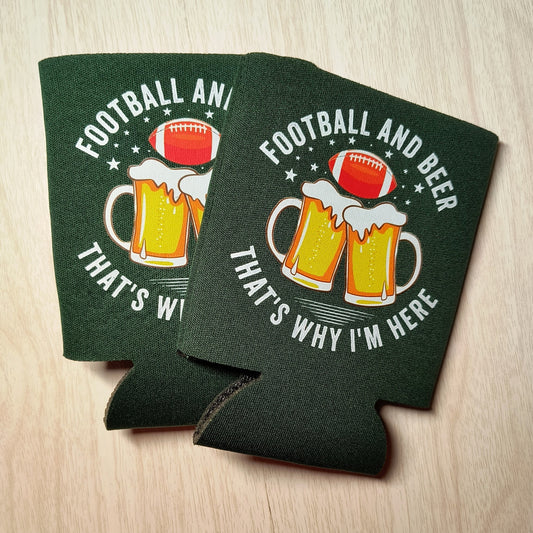 Football and Beer Koozie