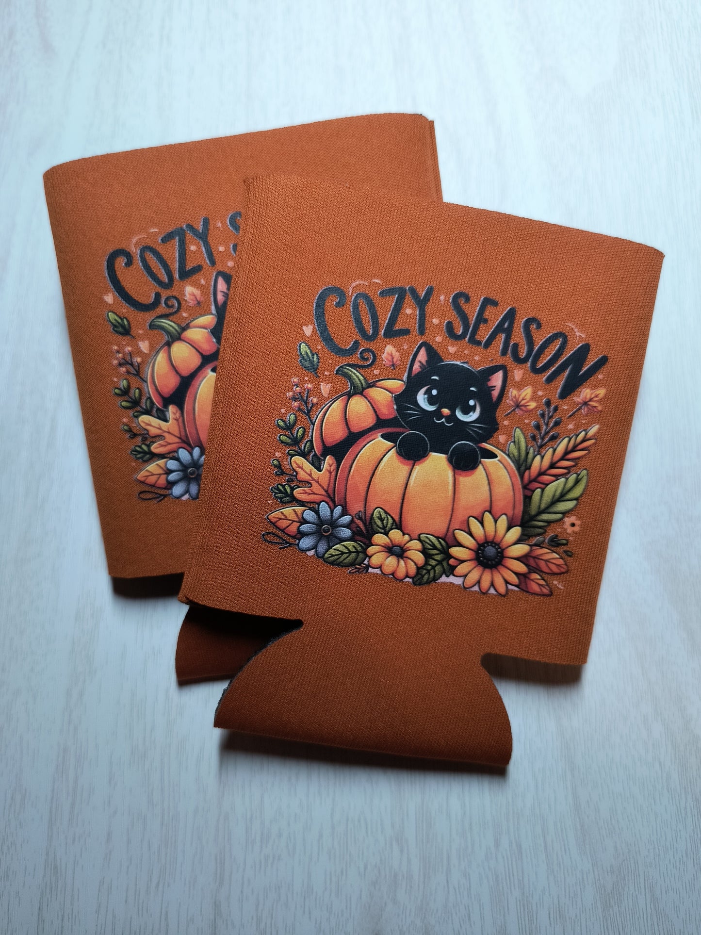 Black Cat Cozy Season Koozie