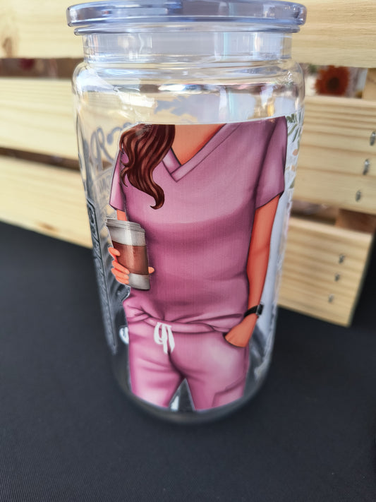 Floral Nurse Acrylic Cup