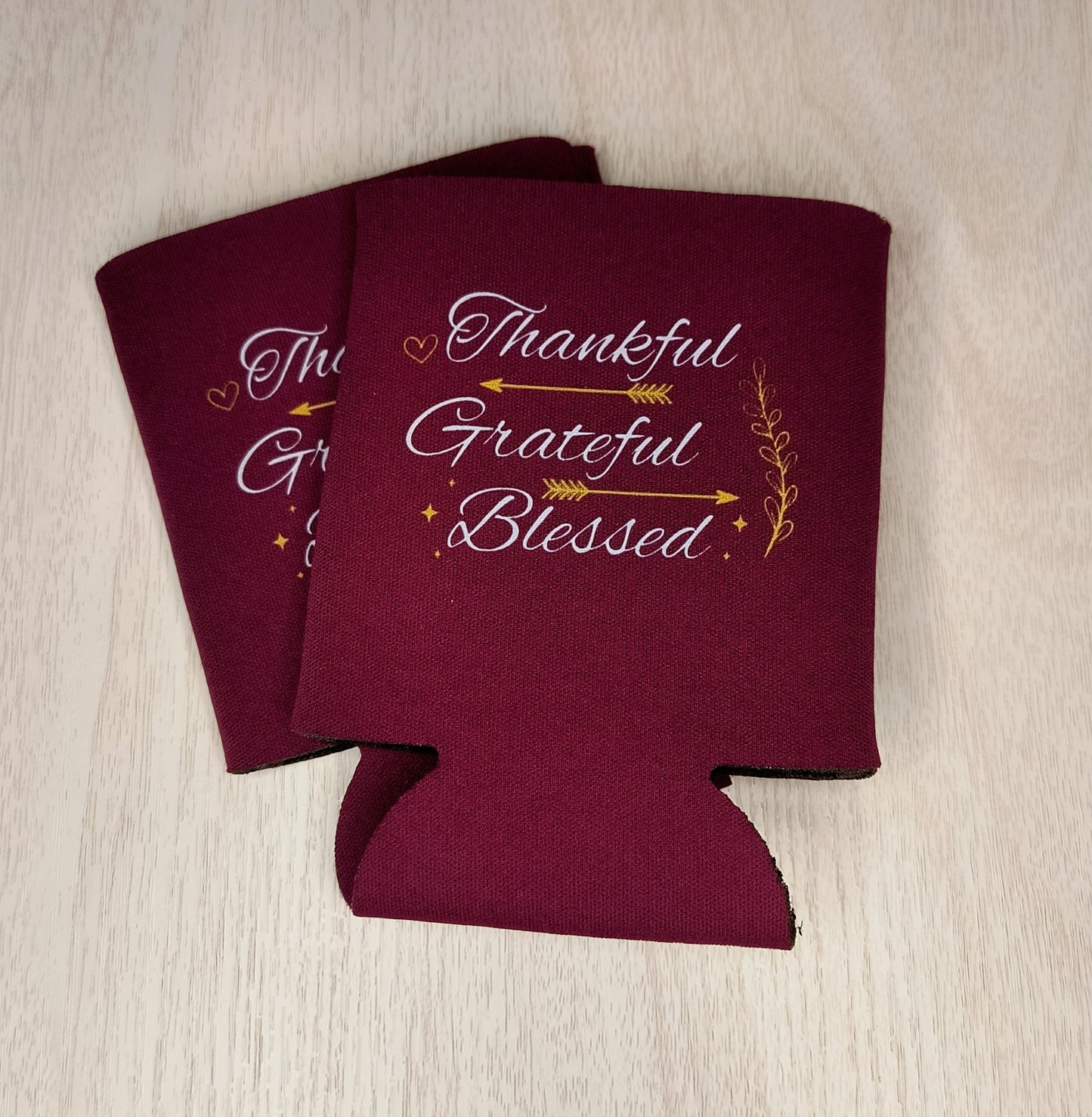 Thankful Grateful Blessed Koozie