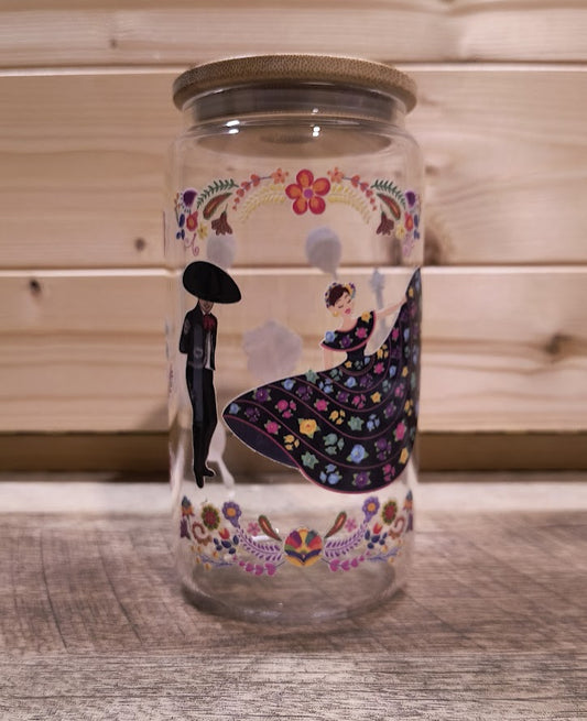Mexican Dancers Glass Cup