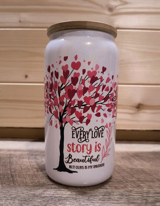 Our Love Story Is My Favorite Glass Cup
