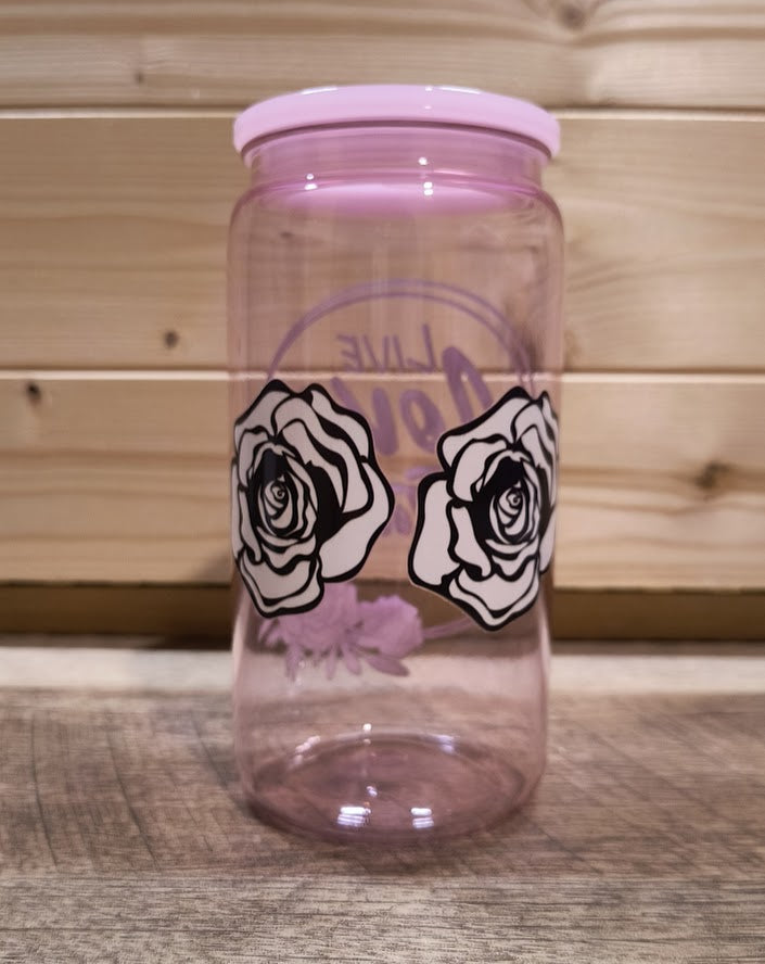 Taza de acrílico con el mensaje "Solo una chica que ama a los pollos"