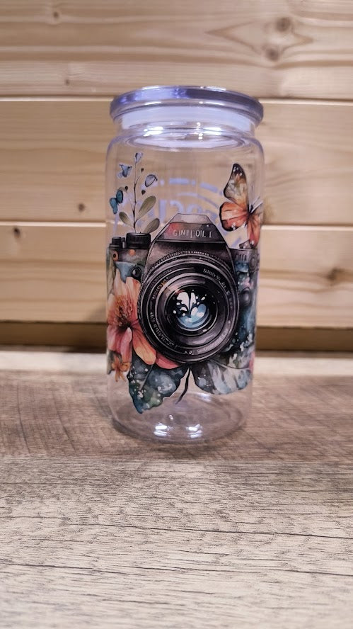 Taza de acrílico con café y música country
