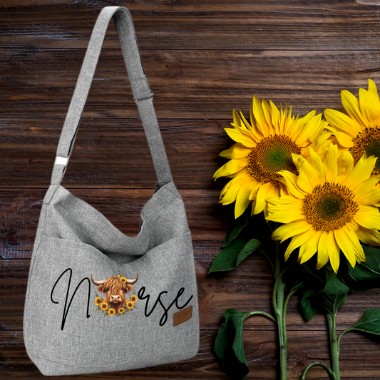 Highland Cow Nurse Tote Bag