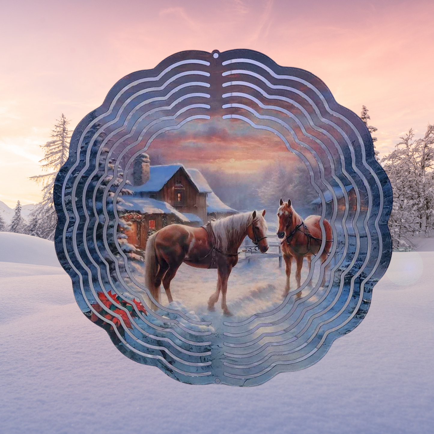 Winter Horse Wind Spinner