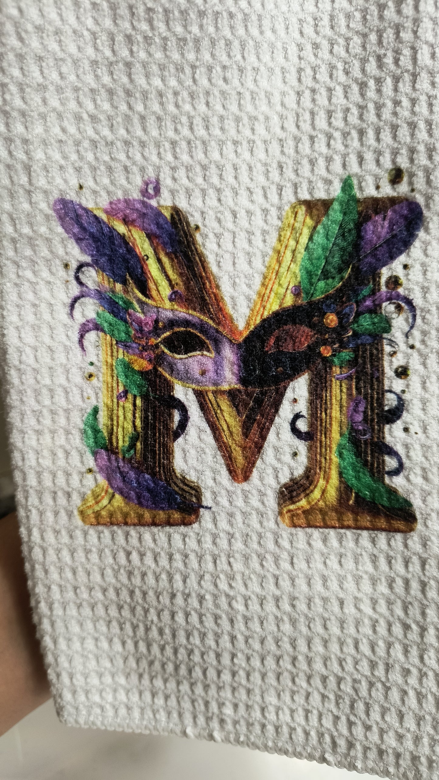 Personalizable Mardi Gras Hand Towel