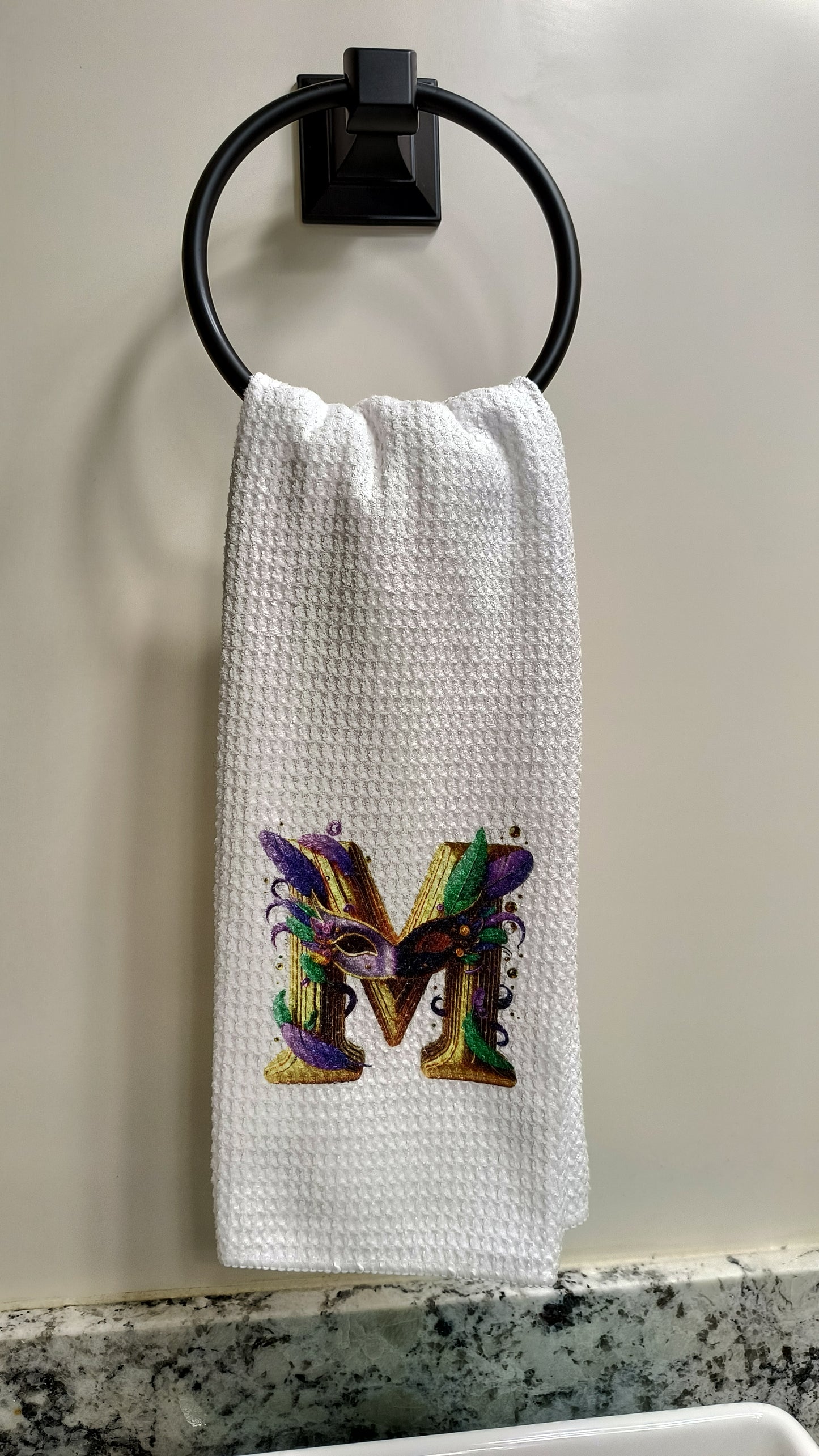 Personalizable Mardi Gras Hand Towel