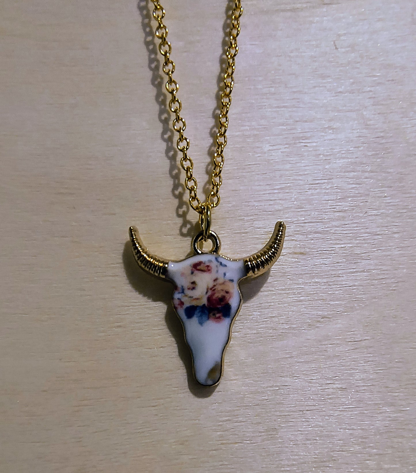 Rose Cow Skull Jewelry