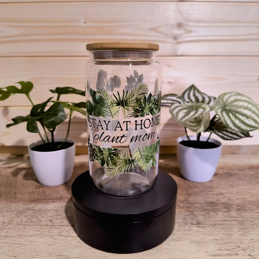 Stay At Home Plant Mom Glass Cup